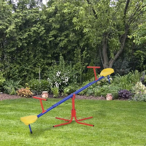 Rootz Children's Garden gungbräda - 360° roterande gungbräda - karusell gungbräda - metall gungbräda - flerfärgad - 182 x 77 x 63 cm