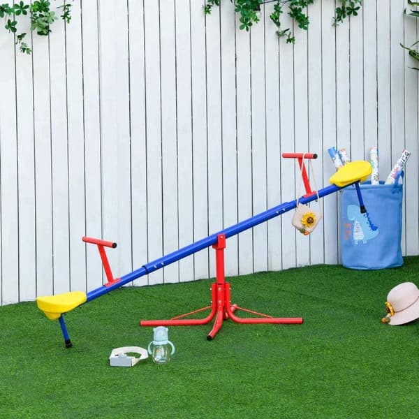 Rootz Children's Garden gungbräda - 360° roterande gungbräda - karusell gungbräda - metall gungbräda - flerfärgad - 182 x 77 x 63 cm