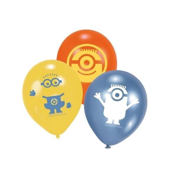 Despicable Me Minion Ballonger - Paket med 6 - Gul och Blå - För barn - Latex
