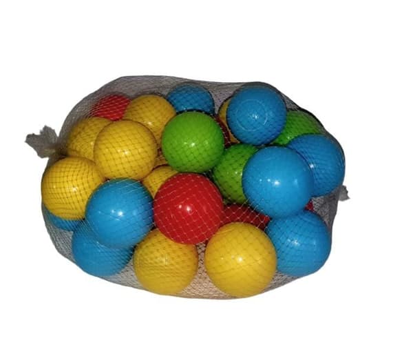 Nät av färgade bollar