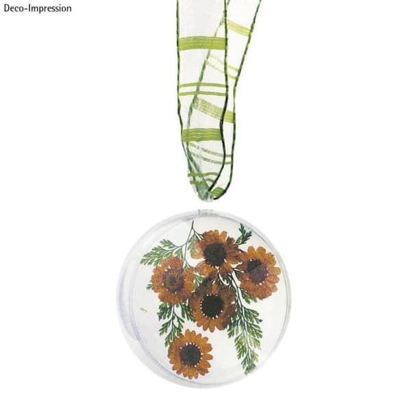 Plastkula för blomsterkonst, kristall, 2 delar, 12 cm
