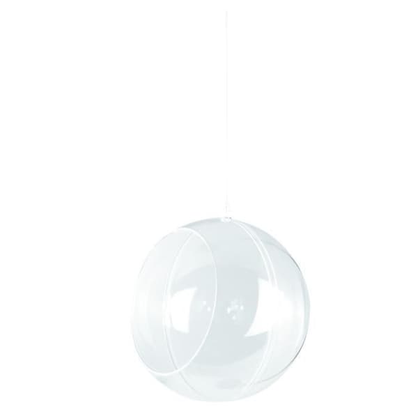 Plastkula för blomsterkonst, kristall, 2 delar, 12 cm