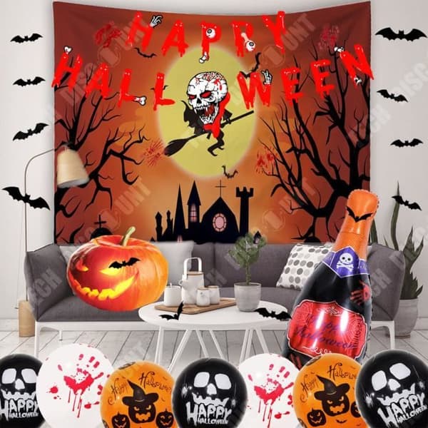 TD® Halloween Dekoration Ballong Set Mood Arrangement Vinglas Folie Set