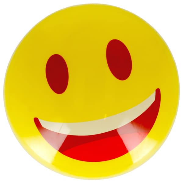 Gul gummiboll Smiley 23cm Artyk