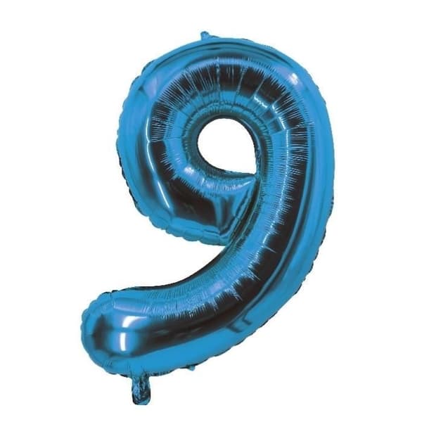 P'TIT Clown re80509, Ballong i alu mylar 85cm SIFFRA 9, Elektrisk blå