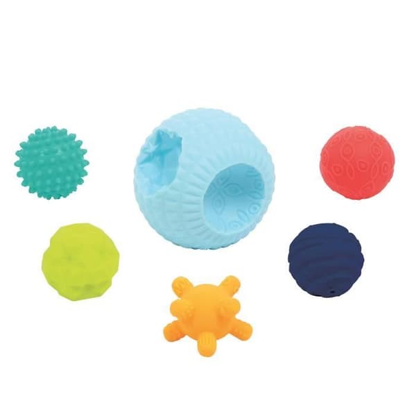 LUDI - 3D Puzzle Multi Balls for Baby - 6 sensoriska bollar - Väck bebis och utveckla motoriska färdigheter - från 6 månader