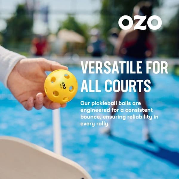 Balle - boule - ballon Ozo - OZPB0018 - Pickleball - Set med 9 Inomhusbollar, 26 Hål, Injicerad Formning, Gul