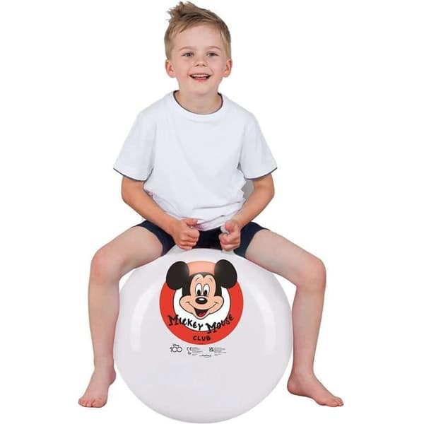 Musse Pigg uppblåsbar boll - John - För barn från 3 år och uppåt - Vit, röd och svart - Storlek 45-50 cm