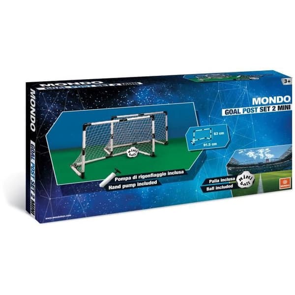 Kit 2 Mini Football Goal Cages + Ball - MONDO - 2018 FIFA World Cup - Pojke - Från 3 år