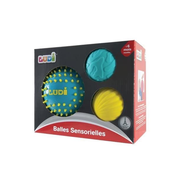Blue Sensory Ball - LUDI - For Baby - Mjuk och lätt plast