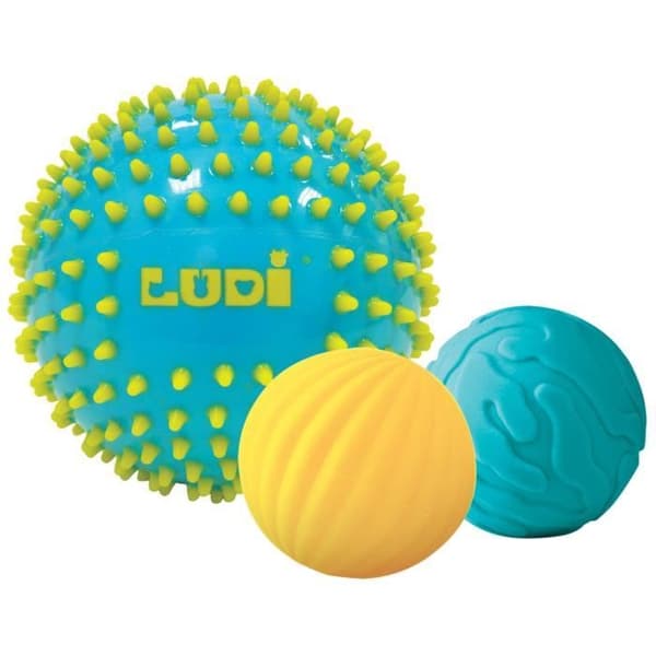 Blue Sensory Ball - LUDI - For Baby - Mjuk och lätt plast