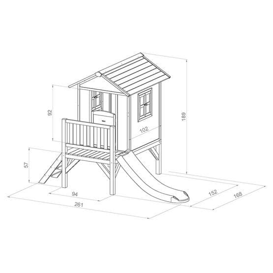 Axi - Playhouse - Lodge XL Scandinavian Red - Green Slide