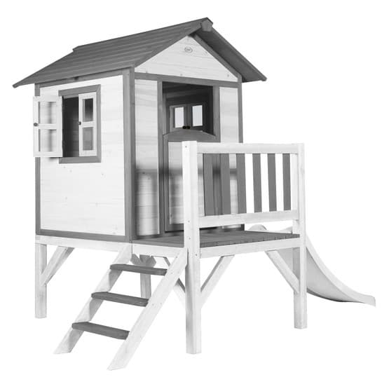 Axi - Legehus - Lodge XL Classic - Hvid Rutsjebane