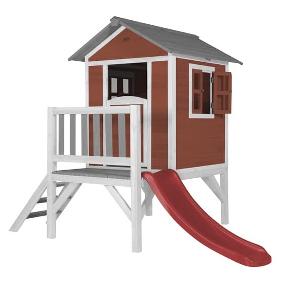Playhouse Lodge XL Scandinavian Red - Red Slide