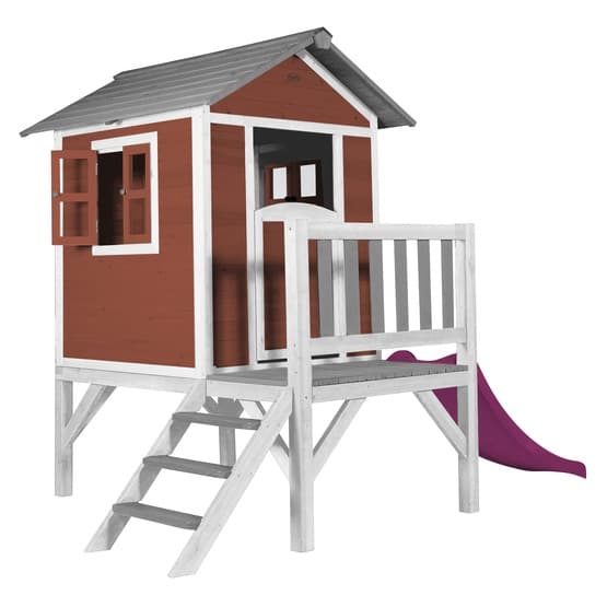 Playhouse Lodge XL Skandinavisk Rød - Lilla Rutsjebane