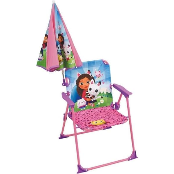 Trädgårdsmöbler - FUN HOUSE - Gabby and the Magic House fällstol H.53 x B.38.5 x D.37.5 cm med 65 cm parasoll