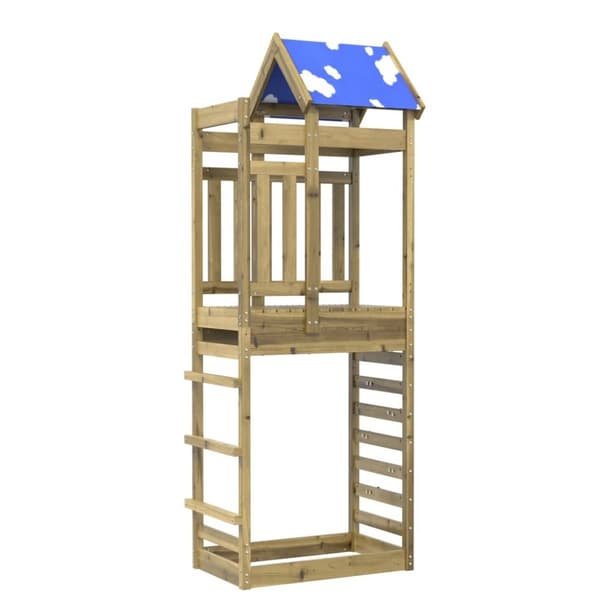 The Living Store legetårn med klatrevæg 85x52,5x239 cm imprægneret fyrretræ -  Legehuse