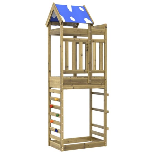 The Living Store legetårn med klatrevæg 85x52,5x239 cm imprægneret fyrretræ -  Legehuse