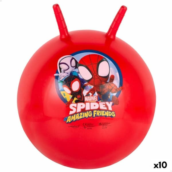 Hyppäävä pallo Spidey Ø 45 cm Punainen (10 osaa)