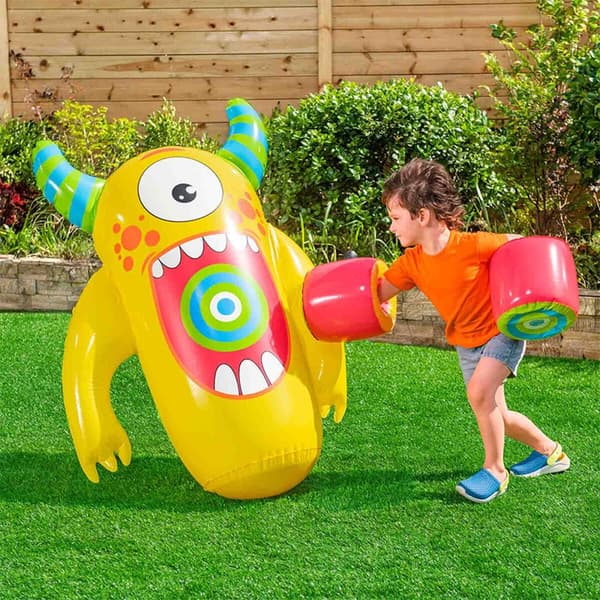 Pppblåsbar boksesekk med stativ for barn Bestway Monster 120 cm