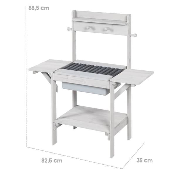 Utekök för barn BBQ i massivt trä - ROBA - Grå - Väderbeständig