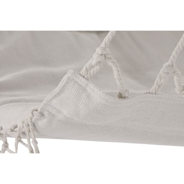 Puutarhatuoli Home ESPRIT Hvit Naturell Bomull Tre 90 x 50 x 130 cm