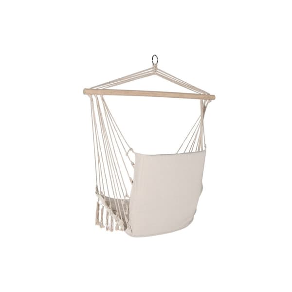 Puutarhatuoli Home ESPRIT Hvit Naturell Bomull Tre 90 x 50 x 130 cm