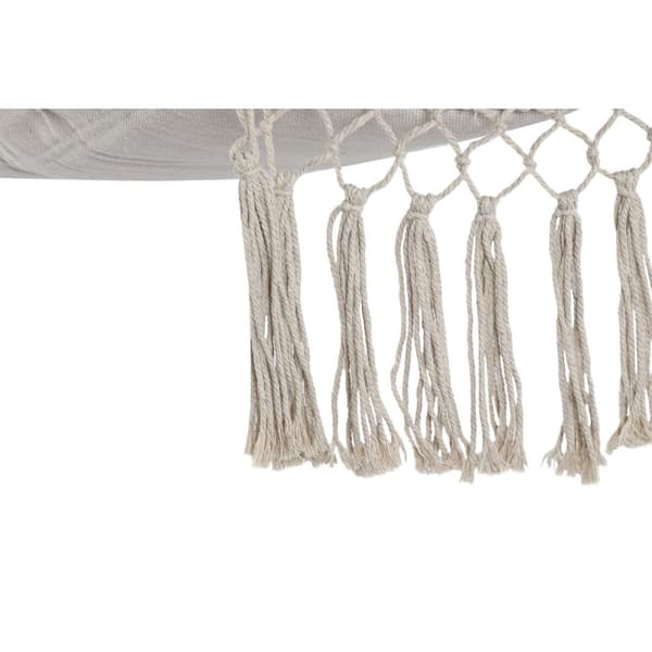 Puutarhatuoli Home ESPRIT Hvit Naturell Bomull Tre 90 x 50 x 130 cm
