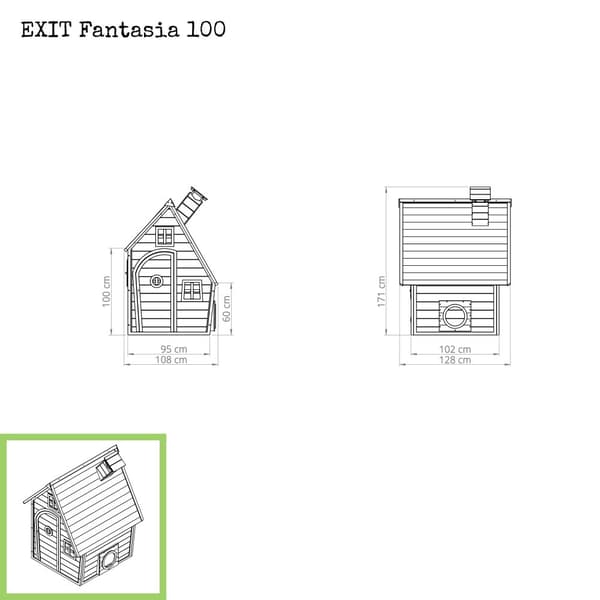 EXIT Fantasia 100 legehus i træ - grøn