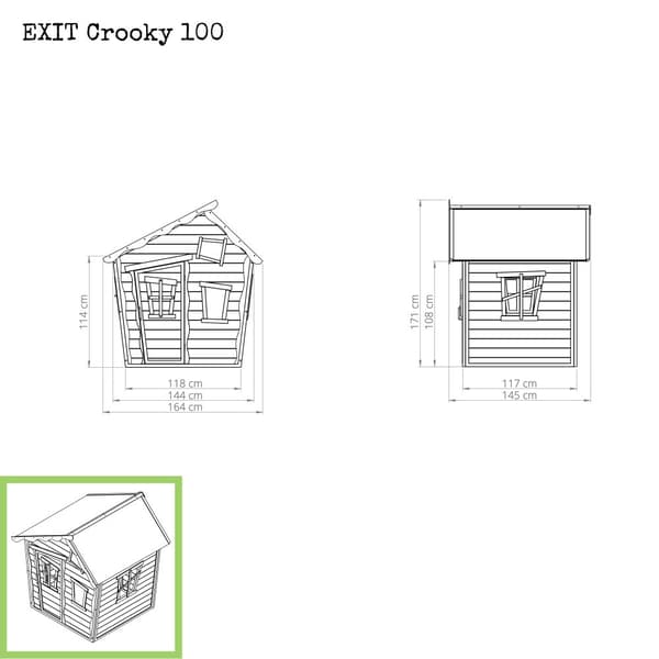EXIT Crooky 100 legehus i træ - grå-beige