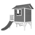 Miniatyrbillede 3 af 6: AXI Beach Lodge XL Lekhus Grå med grå rutschkana | Lekhus på styltor med veranda i FFC-trä | Små lekredskaber til haven