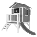 Miniatyrbillede 1 af 6: AXI Beach Lodge XL Lekhus Grå med grå rutschkana | Lekhus på styltor med veranda i FFC-trä | Små lekredskaber til haven