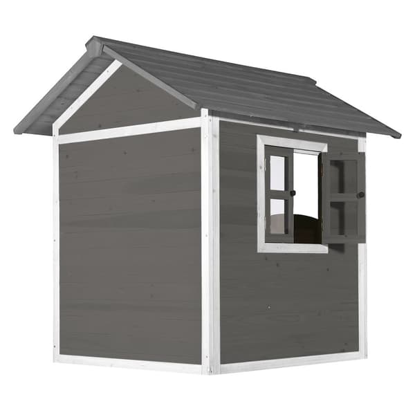 AXI Beach Lodge Lekhus Grått | Lekhus av FFC-trä för trädgården | 135 x 111 x 133 cm