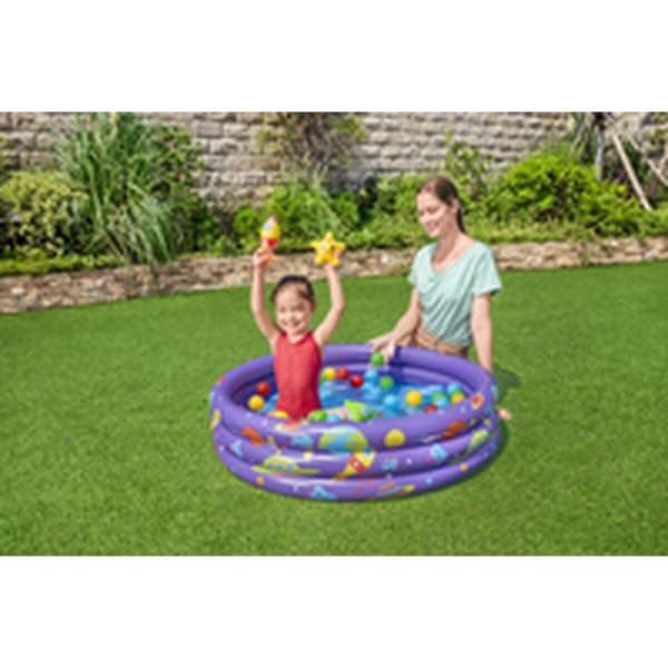 Bestway Uppblåsbar Barnpool 3 Ringar med Bollar 102x25 cm +2 År Inomhus och Trädgård 52466