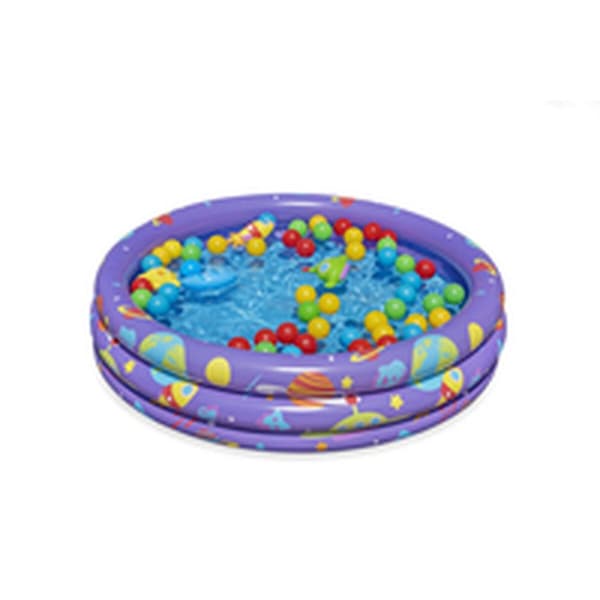 Bestway Uppblåsbar Barnpool 3 Ringar med Bollar 102x25 cm +2 År Inomhus och Trädgård 52466