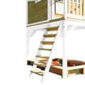 Miniatyrbild 5 av 6: AXI Sarah Lekhus med golv, sandlåda och limegrön rutschkana | Lekhus för trädgård / utomhus i brunt & vitt av FSC-trä | Lekplats för barn