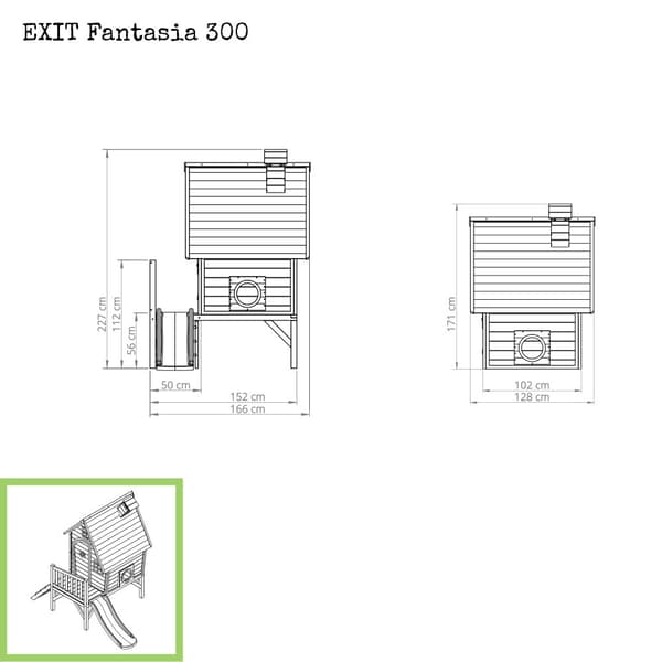 EXIT Fantasia 300 legehus i træ - grøn