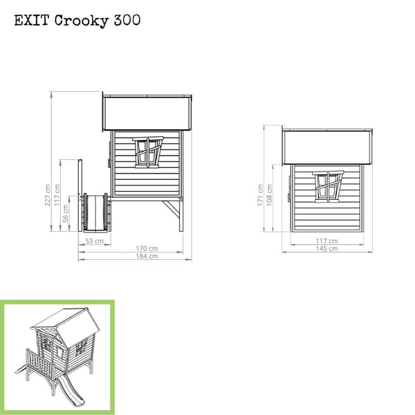 EXIT Crooky 300 legehus i træ - grå-beige