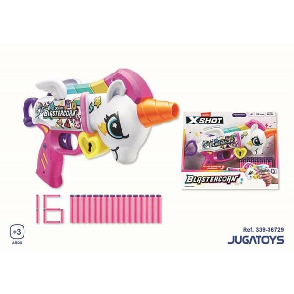 Pistol med Pilar Zuru X-Shot Blastercorn Unicorn