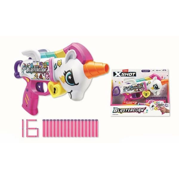 Pistol med Pilar Zuru X-Shot Blastercorn Unicorn