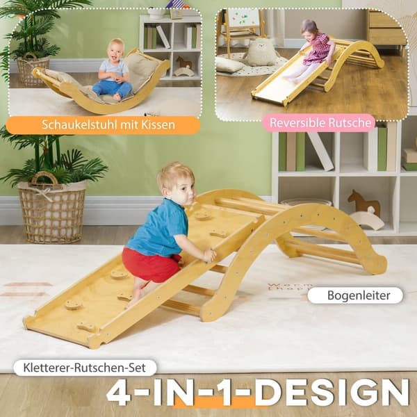Klätterställning Set, 168x49.5x39.5 cm, Naturträ