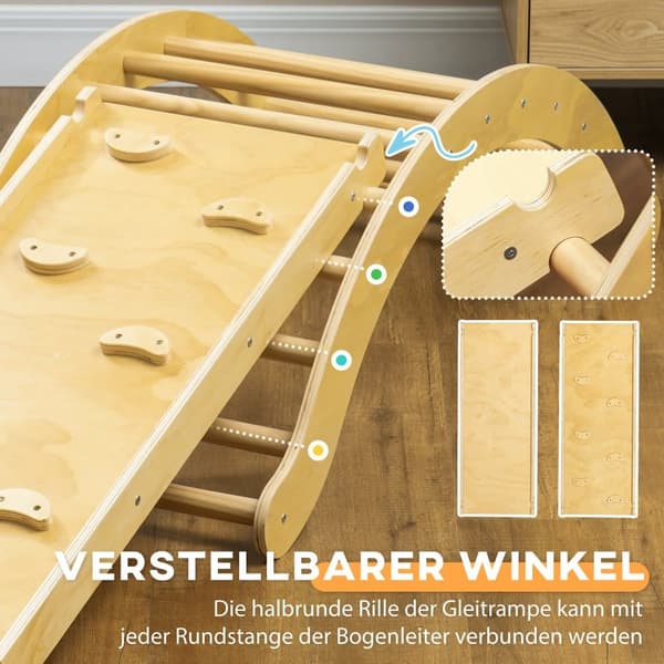 Klätterställning Set, 168x49.5x39.5 cm, Naturträ