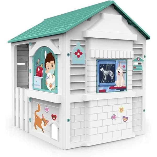 Lekhus för barn - CHICOS - Veterinärcentrum - Grönt och vitt - 106x84x20 cm