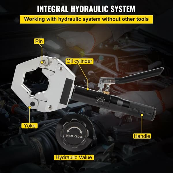 Allt-i-1 handhållen hydraulisk slangpress med 7 stansar,lätt att installera/bära
