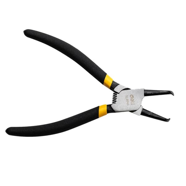 Bent Interior Circlip Pliers 7" Deli Tools EDL0343 (black)