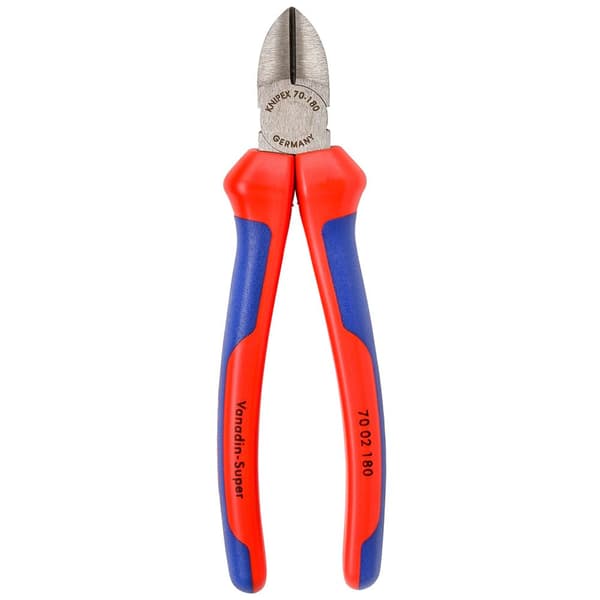 Knipex Cutter Atramentized Polerad Diagonal 180 Mm Röd,Silver