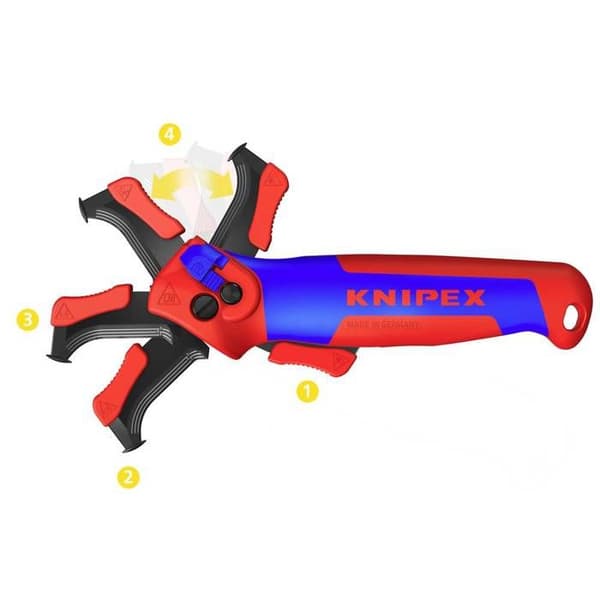 Knipex 16 50 145 SB Avskalningskniv lämplig för runda kablar 7 mm (max)