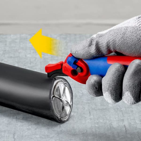 Knipex 16 50 145 SB Avskalningskniv lämplig för runda kablar 7 mm (max)