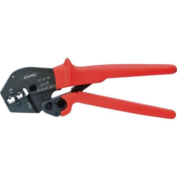 Krymptång för Knipex 97 52 19 kabelhylsor - Kapacitet 0,5-10,0mm² - Röd