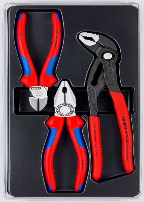 Set med 3 Knipex tång Universaltång 180mm